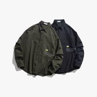 Long-sleeve Cargo Lettering Shirt