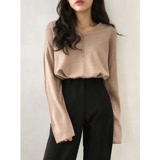 Long-sleeve Knit Henley
