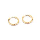 Simple Personality Plated Gold Geometric Round 316l Stainless Steel Stud Earrings 14mm Golden - One Size