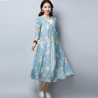 Floral 3/4-sleeve Light Jacket