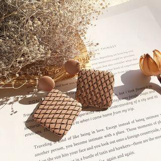 Faux Leather Geometric Drop Earring