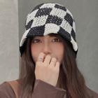 Checkerboard Knit Cloche Hat