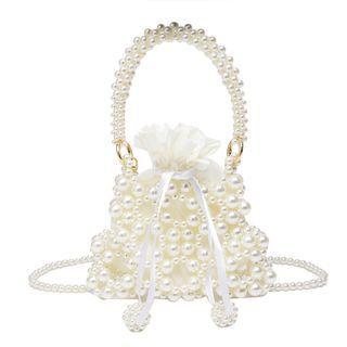 Beaded Crossbody Bag White - One Size