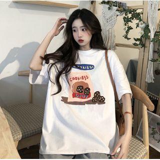 Elbow-sleeve Cookies T-shirt