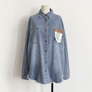 Applique Denim Long-sleeve Shirt