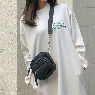 Zipped Square Pleather Cross Bag