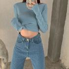 High Waist Patterned Wide Leg Jeans