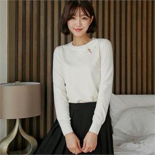 Bow-trim Knit Top