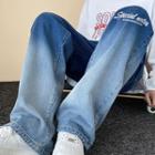 Lettering Gradient Loose Fit Jeans