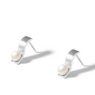 925 Sterling Silver Faux Pearl Earring As Shown In Figure - One Size