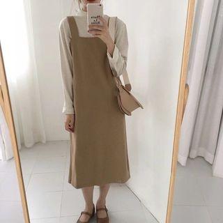 Square-neck Pinafore Dress