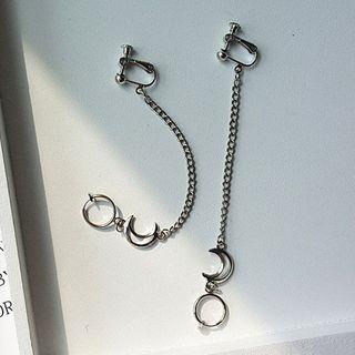 Moon & Hoop Dangle Earring