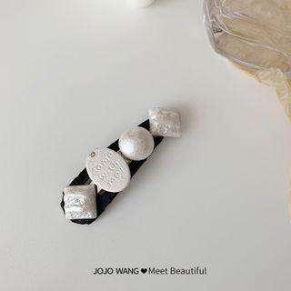 Faux Pearl Alloy Hair Clip 1 Pc - As Shown In Figure - One Size