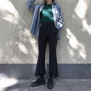 Long-sleeve T-shirt / Corduroy Straight-fit Pants