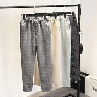 Window Pane Drawstring Pants