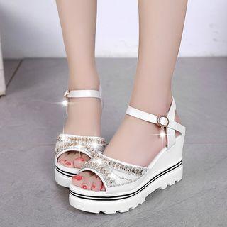 Beaded Wedge Shoes