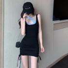 Mock-two-piece Drawstring Dress