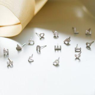 925 Sterling Silver Letter Stud Earring
