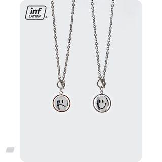 Unisex Double-side Necklace Silver - One Size