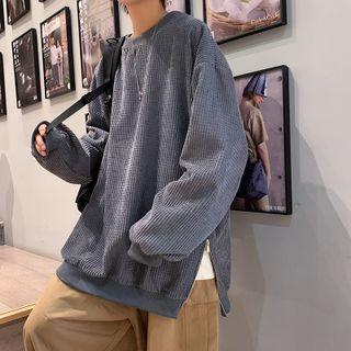 Long Sleeve Plain Split Sweatshirt