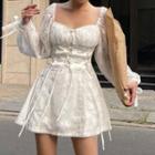 Long-sleeve Lace-up Mini Corset Dress