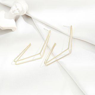 Geometric Alloy Dangle Earring 1 Pair - Gold - One Size