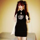 Dragon Embroidered Short-sleeve Cheongsam