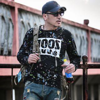 Long-sleeve Paint Splattered T-shirt