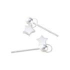 Star Stud Earring 1 Pair - 925 Silver - Silver - One Size