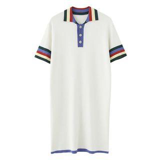 Short-sleeve Midi Knit Polo Dress