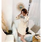 Puritan-collar Flower Embroidery Blouse