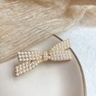 Faux Pearl Bow Hair Clip Faux Pearl - Silver White - One Size