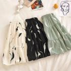 Picture Print Chiffon High-waist A-line Skirt