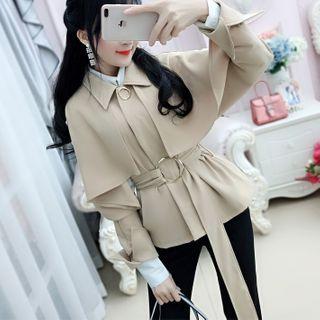 Tie-waist Jacket Beige - L