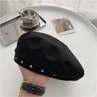 Studded Beret Hat Black - M