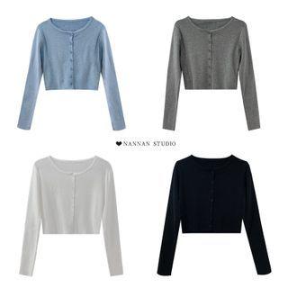 Button-down Crop Top In 8 Colors