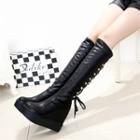 Lace-up Platform Tall Boots
