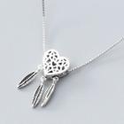 925 Sterling Silver Heart Dream Catcher Pendant Necklace Excluding Chain - S925 Silver - Single Pendant - Dream Catcher - One Size