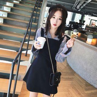 Set: Striped Shirt + Strappy A-line Dress