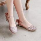 Glitter Low Heel Sandals