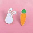 Alloy Rabbit & Carrot Brooch Rabbit - One Size