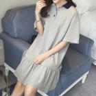 Short-sleeve Ruffle Polo Dress