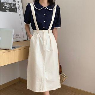 Peter Pan Contrast-trim Blouse / Jumper Dress