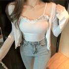 Set: Spaghetti Strap Ruffle Top + Jacket