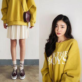 Band-waist Pleated Knit Skirt