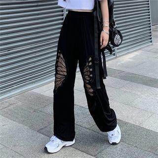 Cutout Butterfly Wide-leg Pants