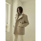 Convertible-neck Double-breasted Jacket