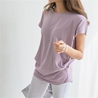 Cap-sleeve Shirred Cotton Top