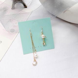 Non-matching Faux Pearl Rhinestone Drop Earring Era041 - 68