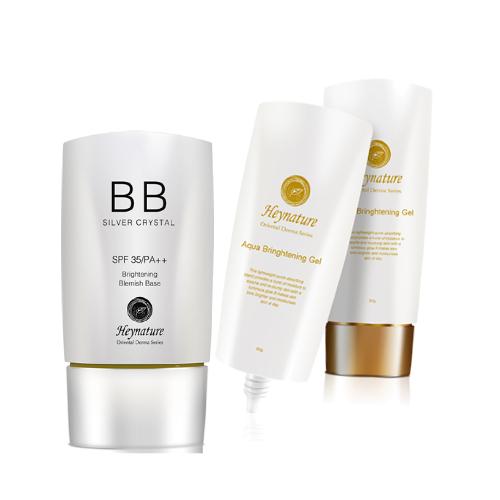 Heynature - Set: Bb Cream Silver Crystal Spf 35 Pa++ 40g + Aqua Brightening Gel 80g 2 Pcs